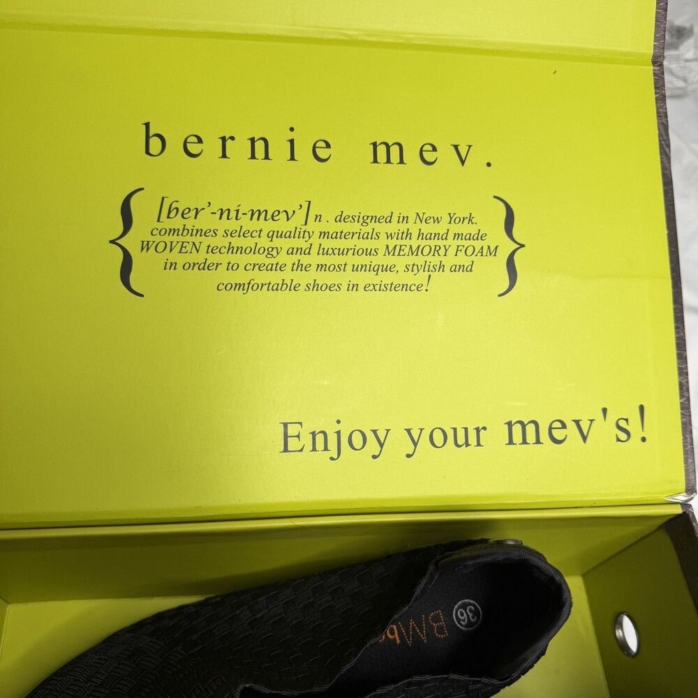 Bernie Mev Chesca Woven Shoes Clogs Slip On Heeled Women Black 36 US 5.5 NIB - Picture 11 of 13